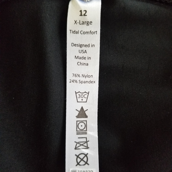 Black Total Comfort Capris Workout Pants w Pockets - Picture 5 of 6